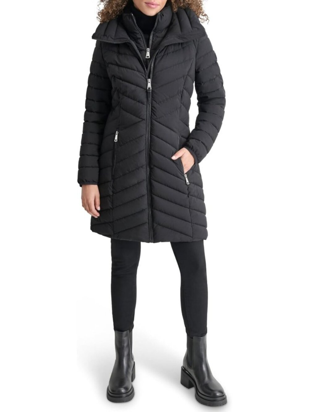 Lightweight Bib-Front Puffer Jacket for Women | Stylish & Warm Outerwear